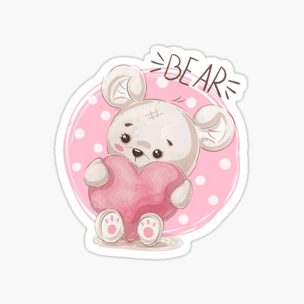 Love teddy Pink Aole lifestyle Sticker