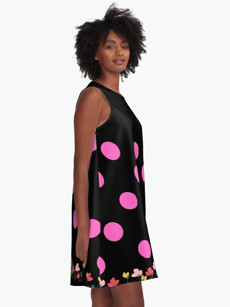 Thumbnail 2 of 4, A-Line Dress, TW2US Summer Pink Polka Dot Floral designed and sold by tw2us.