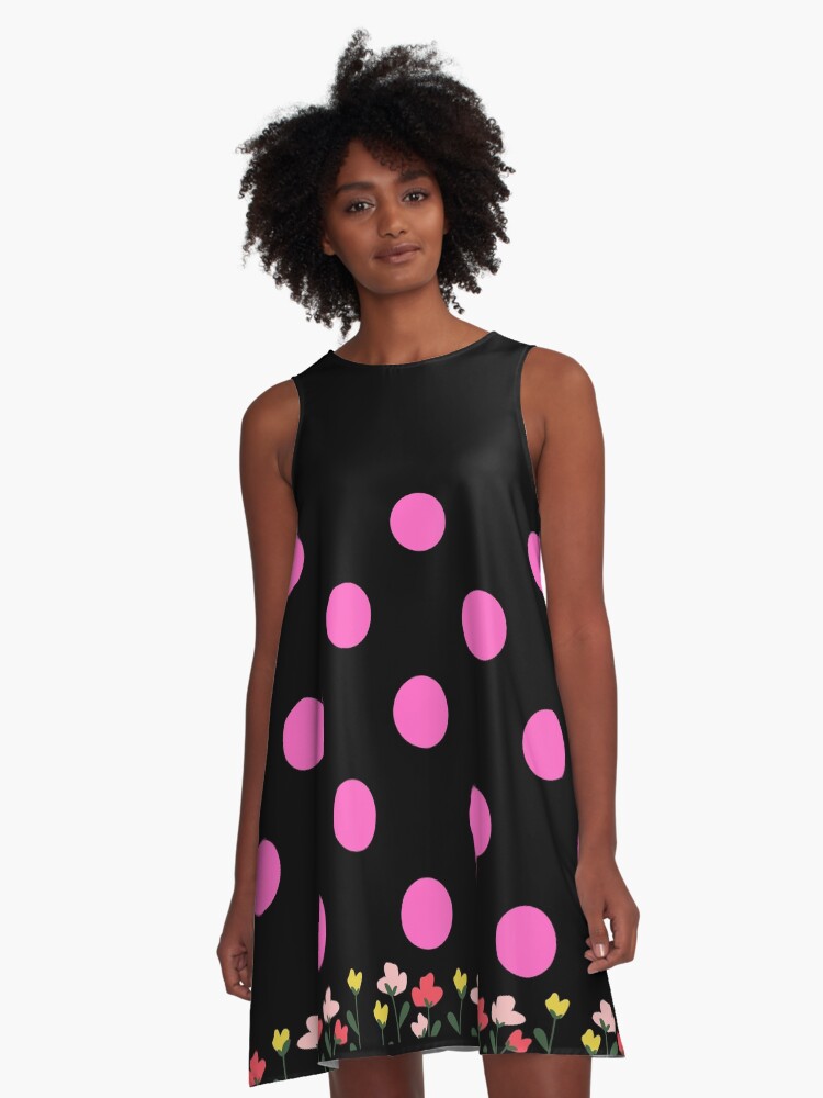 Thumbnail 1 of 4, A-Line Dress, TW2US Summer Pink Polka Dot Floral designed and sold by tw2us.