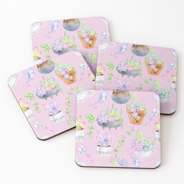 Item preview, Succulent Plants Pink Background designed and sold by Millie Pasquale.