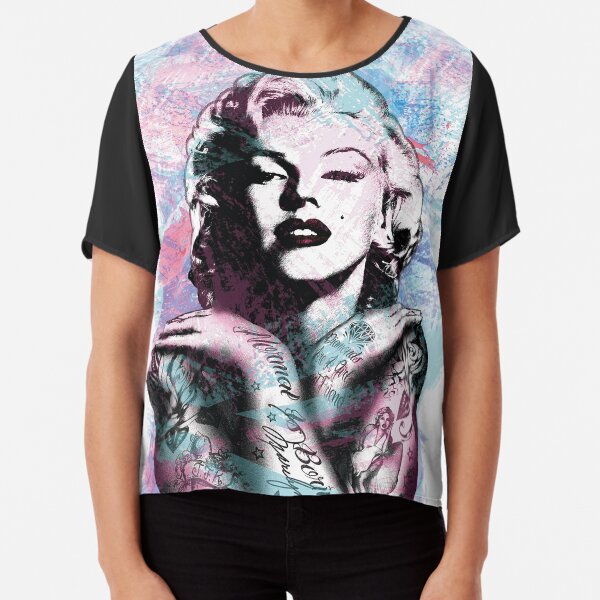 Rockabilly t-shirt Femmes Marilyn respect Hollywood pinup Gun tatouage