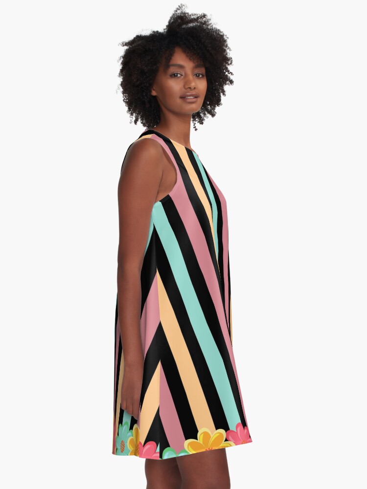 Stripes and 2025 flowers dress