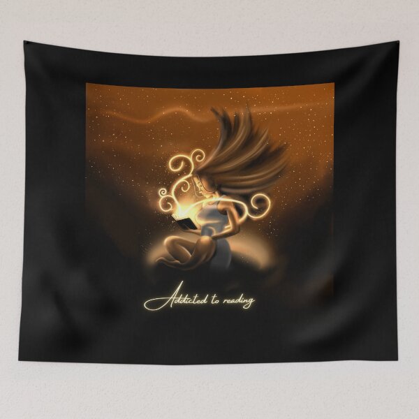 Item preview, Glowing digital drawing "Addicted to reading " designed and sold by MariseGallery.
