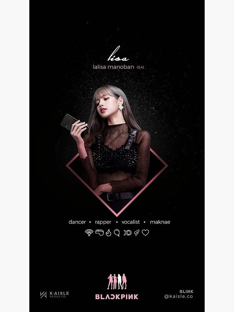 Lisa Schwarz Rosa BlackPink Poster