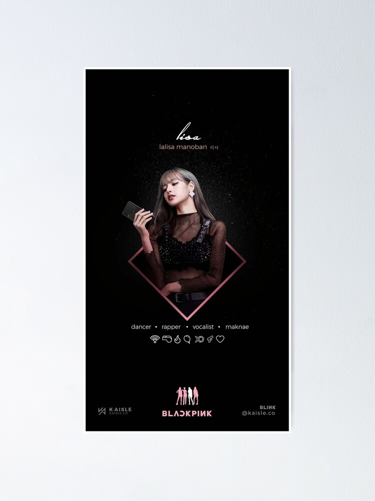 Lisa Schwarz Rosa BlackPink Poster