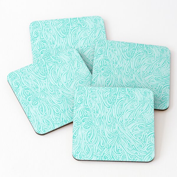Item preview, Swirling Abstract Line Art in Shades of Blue designed and sold by MathenaArt.