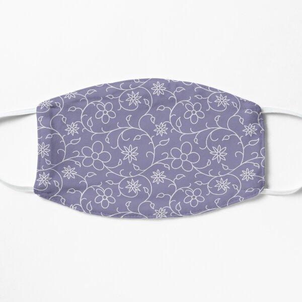 Trailing Floral on Plum Flat Mask