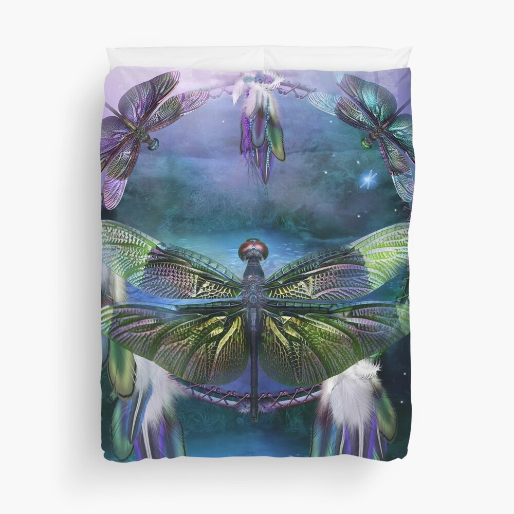 Dream Catcher - Spirit Of The Dragonfly Duvet Cover