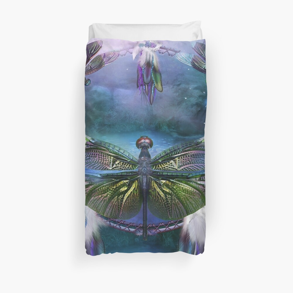 Dream Catcher - Spirit Of The Dragonfly Duvet Cover