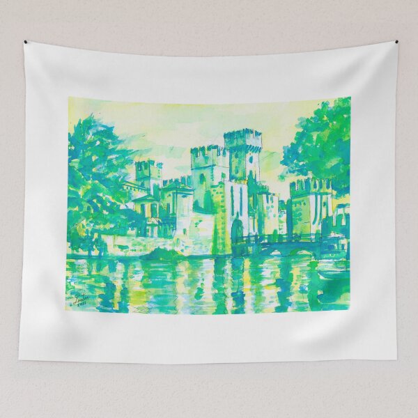 Item preview, SCALIGERO CASTLE in SIRMIONE - watercolor painting designed and sold by lautir.