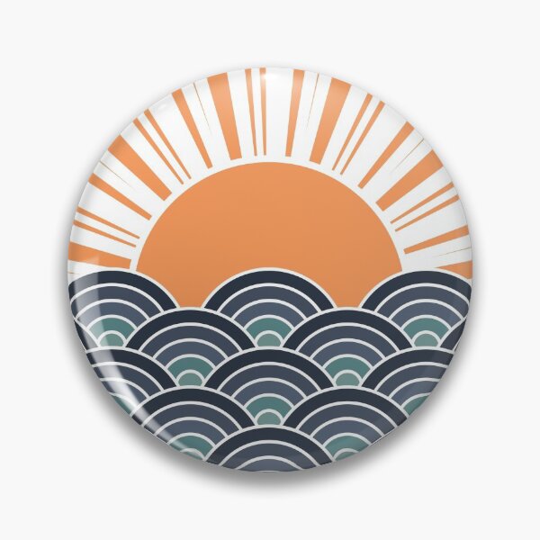 Item preview, Abstract sunset with Seigaiha waves decoration designed and sold by BattaAnastasia.