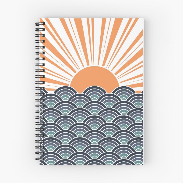 Item preview, Abstract sunset with Seigaiha waves decoration designed and sold by BattaAnastasia.