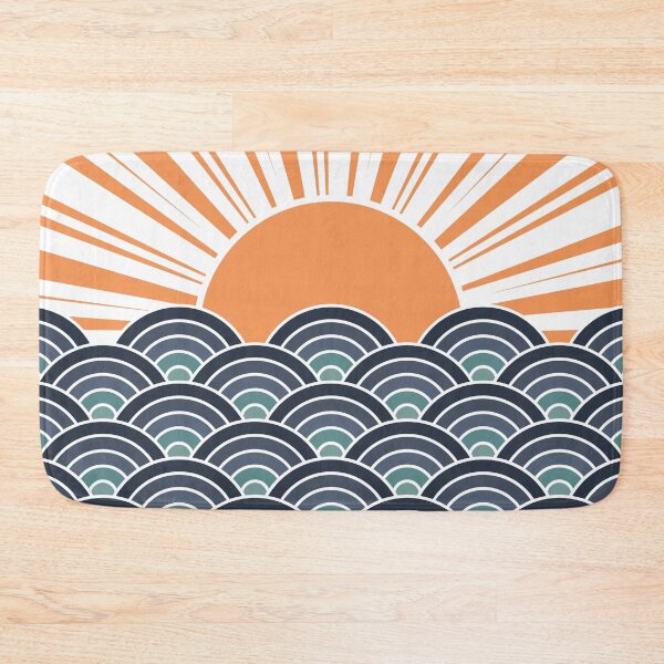 Item preview, Abstract sunset with Seigaiha waves decoration designed and sold by BattaAnastasia.