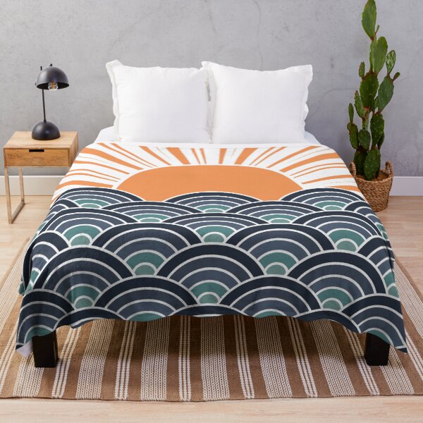 Item preview, Abstract sunset with Seigaiha waves decoration designed and sold by BattaAnastasia.