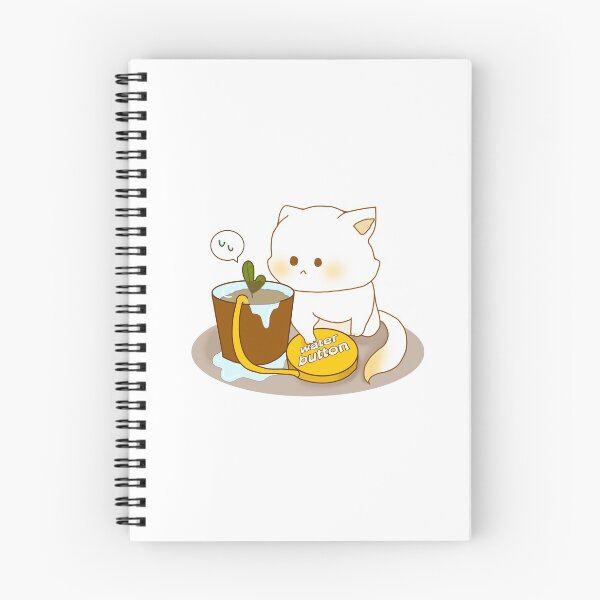 Item preview, white cat watering plant designed and sold by Faq-Qaf.
