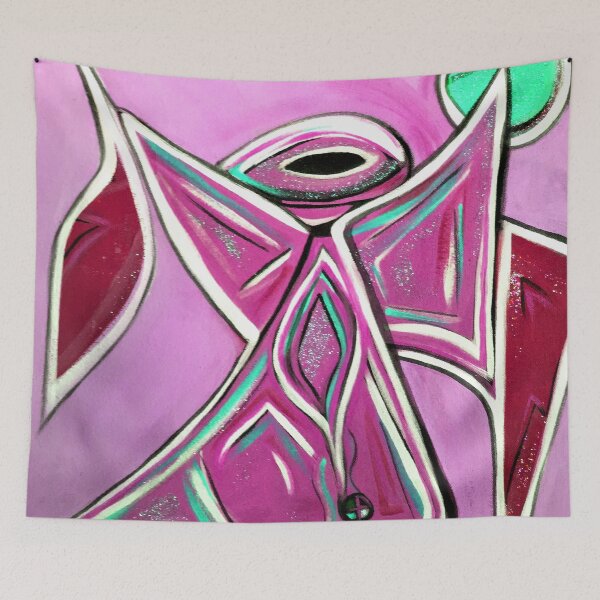 Item preview, Pink Angel Turquoise Moon designed and sold by KR Art Studio.