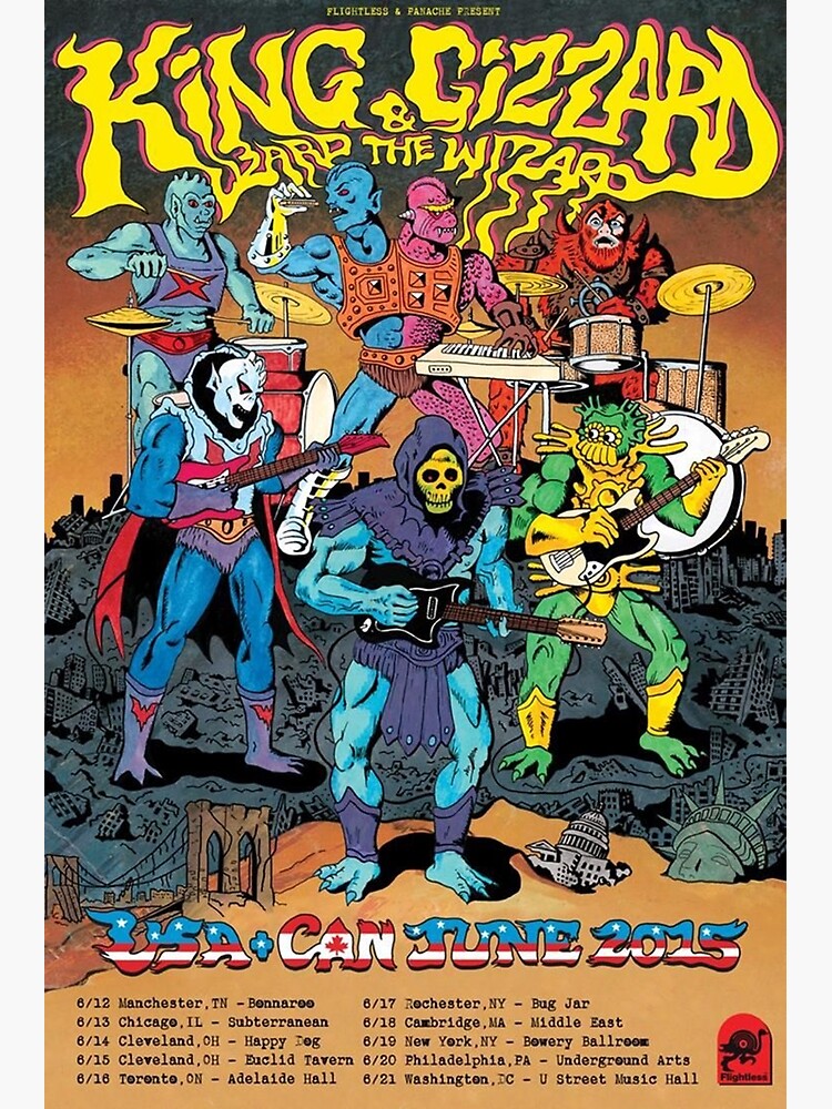 Discover King Gizzard & The Wizard Lizard Tour Premium Matte Vertical Poster