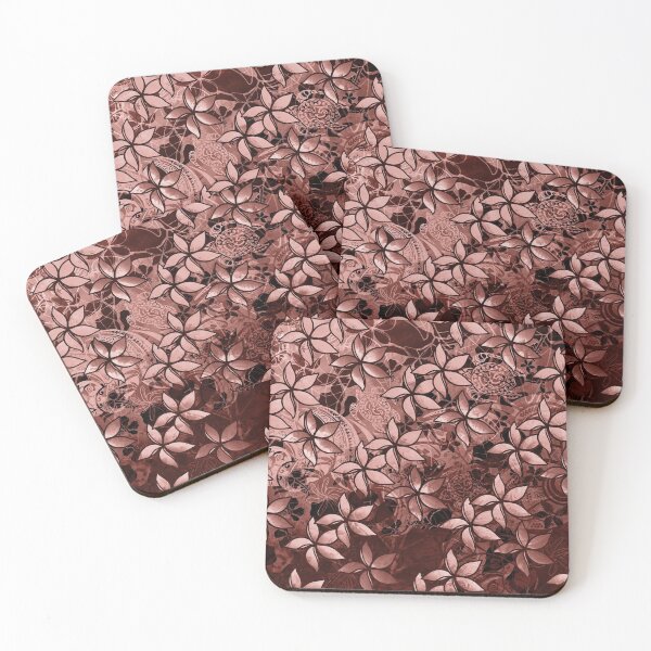 Artikelvorschau, Polynesischer Stammes-Plumeria-Druck mit roter Lava-Tinte entworfen und verkauft von sunnthreads.