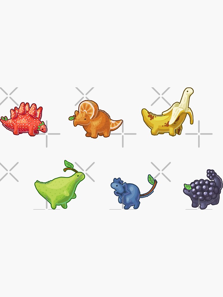 "Fruit Dinos" Sticker for Sale by pSarahdactyls Redbubble