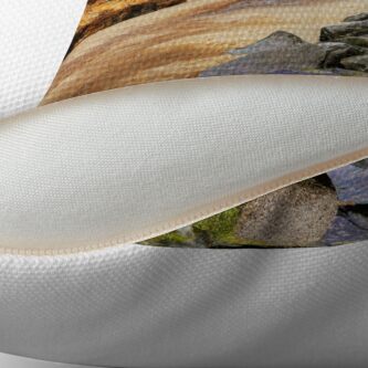 Alternate view of Happisburgh beach Throw Pillow