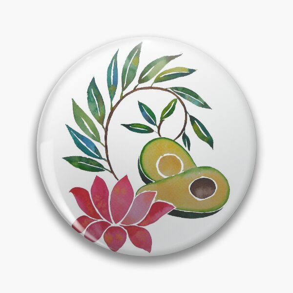 Artikelvorschau, Avocado und Lotus - Moderne Aquarellmalerei entworfen und verkauft von M-Pradeepa.