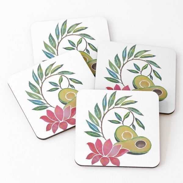 Item preview, Avocado and Lotus - Modern watercolor painting designed and sold by M-Pradeepa.
