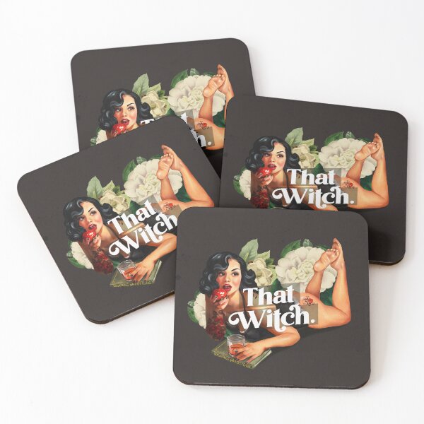 Artikelvorschau, „Diese Hexe“ Sexy Vintage brünettes Pinup-Girl in schwarzen Dessous entworfen und verkauft von The Whiskey Ginger Design Shop.
