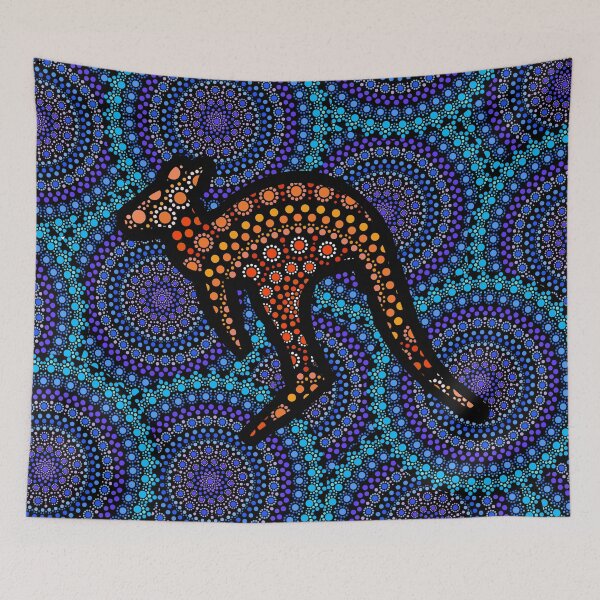 Item preview, Aboriginal Art Aborigine Australian Indigenous Aboriginal Flag Aboriginal Bigambul Dots Orange Circle Blue Kangaroo Day Gift For Mother dotart Sister Painting Mom Mosaic designed and sold by MeryemSpace.