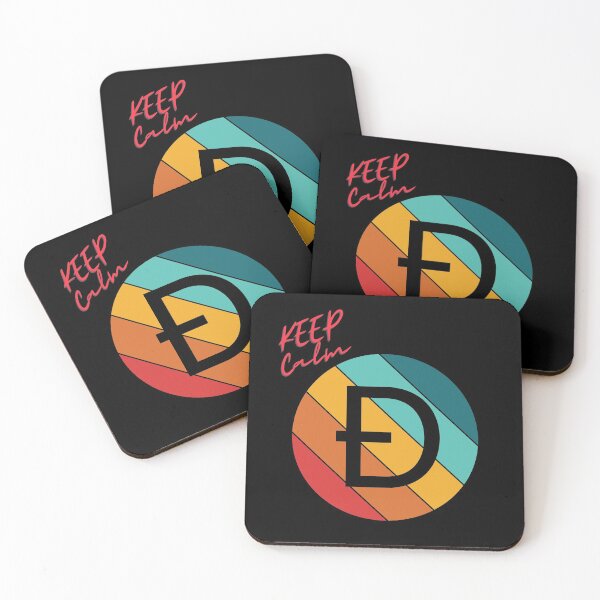 Item preview, Keep Calm Hodl On DOGECOIN THE D Retro Sunset Background designed and sold by NFTDesignsBLV.