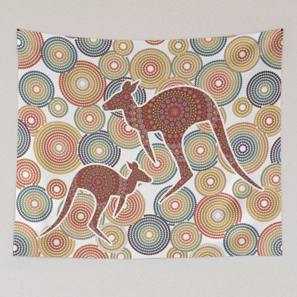 Item preview, Aboriginal Art Aborigine Australian Indigenous aboriginal Flag autochthon Bigambul Dots Circle Autumn blue orange Kangaroo Day Gift For Mother dotart Sister Painting Mom Mosaic designed and sold by MeryemSpace.