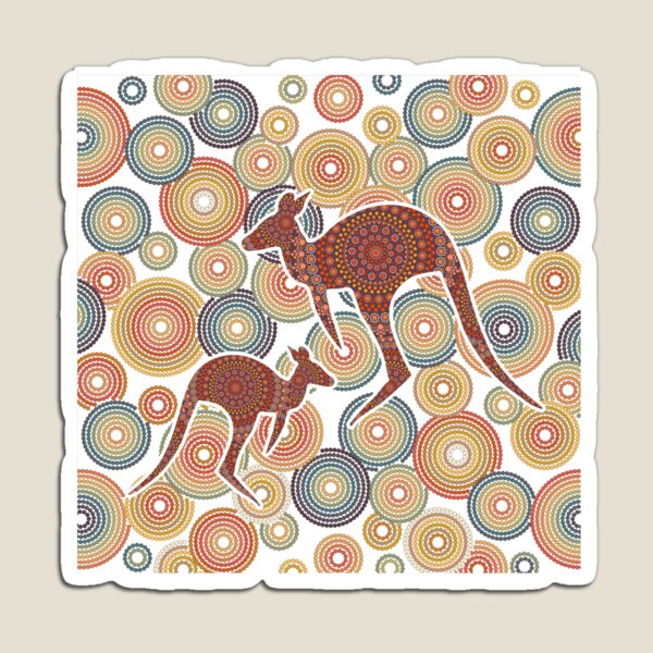 Item preview, Aboriginal Art Aborigine Australian Indigenous aboriginal Flag autochthon Bigambul Dots Circle Autumn blue orange Kangaroo Day Gift For Mother dotart Sister Painting Mom Mosaic designed and sold by MeryemSpace.