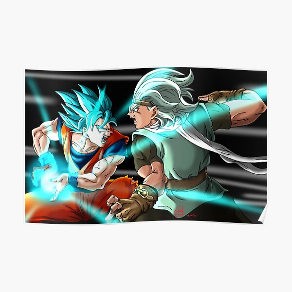 "Goku Super Saiyan God Blue Kamehameha vs Granola Dragon Ball Super" Poster von Andreartist93