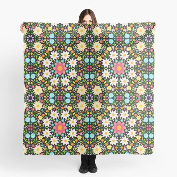 Flower Pattern Circular Design Scarf