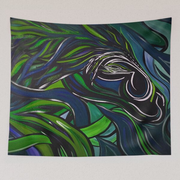 Item preview, Horse of Green, Blue and Black designed and sold by KR Art Studio.