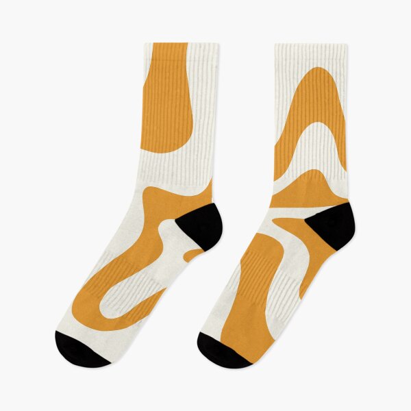 Item preview, Retro Liquid Swirl Abstract Pattern Square in Orange Ochre and Cream designed and sold by kierkegaard.