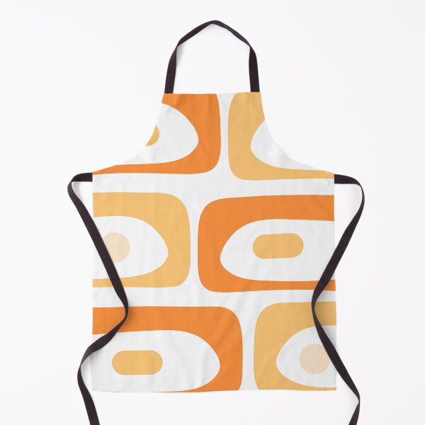 Item preview, Mid Century Modern Piquet Abstract Pattern in Tangerine Orange Tones on White designed and sold by kierkegaard.