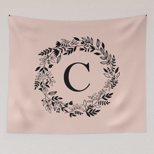 Item preview, Letter C with Floral Wreath - Initial C - Monogram Art designed and sold by thelustrous.