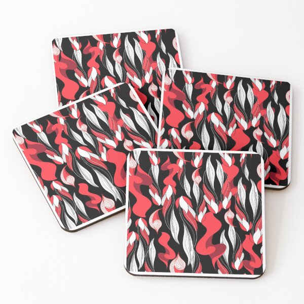 Item preview, Abstract art random ripples in red, white and black designed and sold by GLORY-LIFE.
