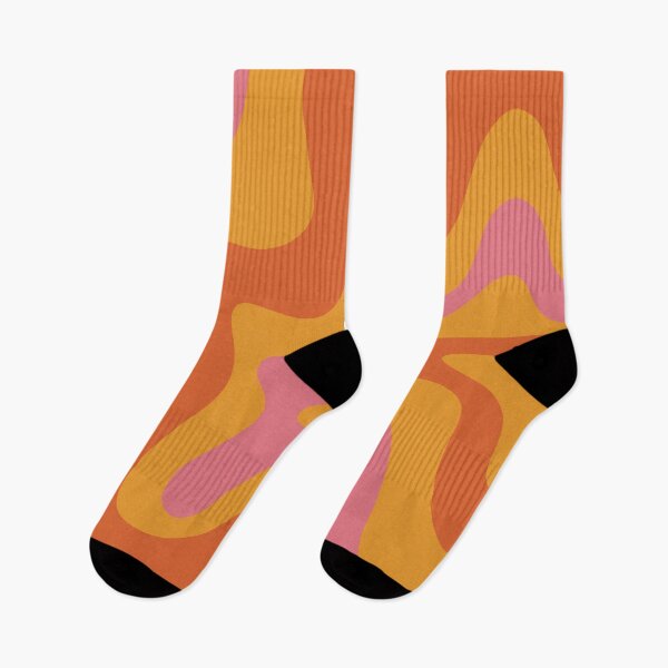 Item preview, Retro Liquid Swirl Abstract Pattern Square in Ochre, Orange, and Thulian Pink designed and sold by kierkegaard.