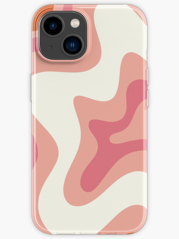 Blush Pink Modern Retro Liquid Swirl Abstract Pattern Square iPhone Case by  Kierkegaard Design Studio