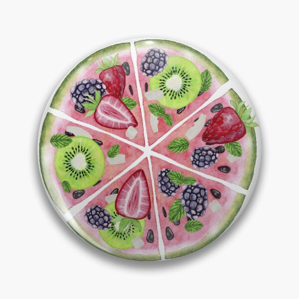 Item preview, Watercolour Fruit pizza,kiwi,watermelon,strawberry,blackcurrant summer design designed and sold by MiloHarris.
