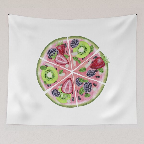 Item preview, Watercolour Fruit pizza,kiwi,watermelon,strawberry,blackcurrant summer design designed and sold by MiloHarris.