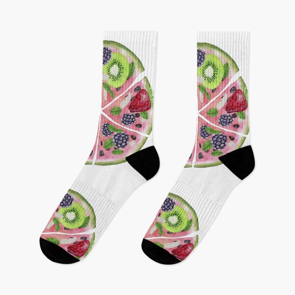 Item preview, Watercolour Fruit pizza,kiwi,watermelon,strawberry,blackcurrant summer design designed and sold by MiloHarris.