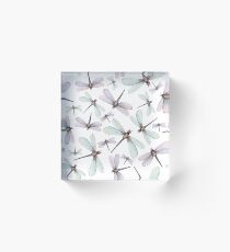 Watercolor Romantic Dragonflies Acrylic Block