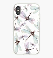 Watercolor Romantic Dragonflies iPhone Case