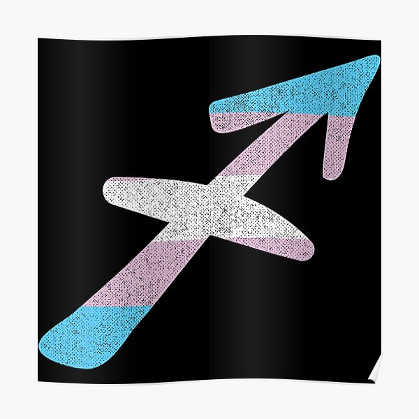 "Transgender Pride Flag Sagittarius Zodiac Sign" Poster by valador