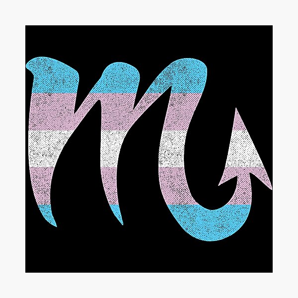 Transgender Pride Flag Scorpio Zodiac Sign Photographic Print For