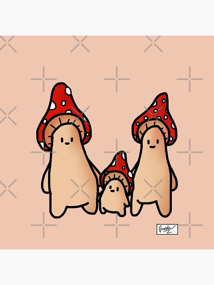 Mushroom Creature Family | Art Board Print
