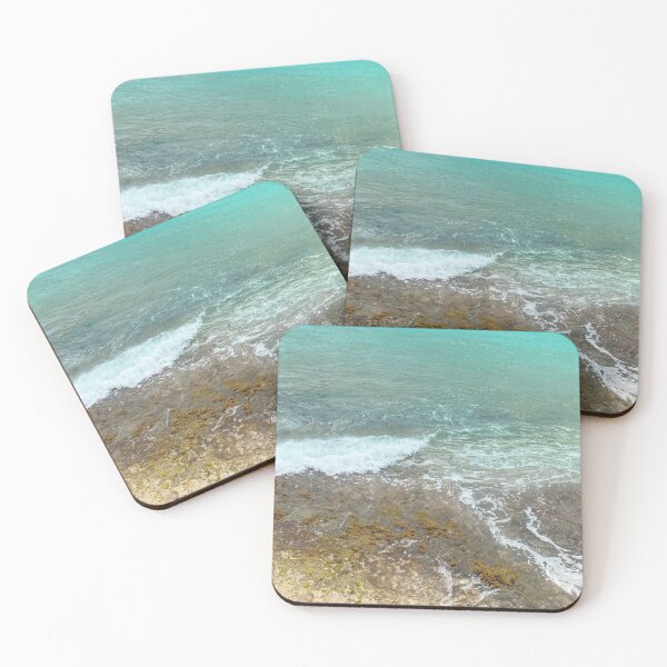 Item preview, Aesthetic Pastel Blue Crashing Waves With Ocean Foam designed and sold by Barolina.