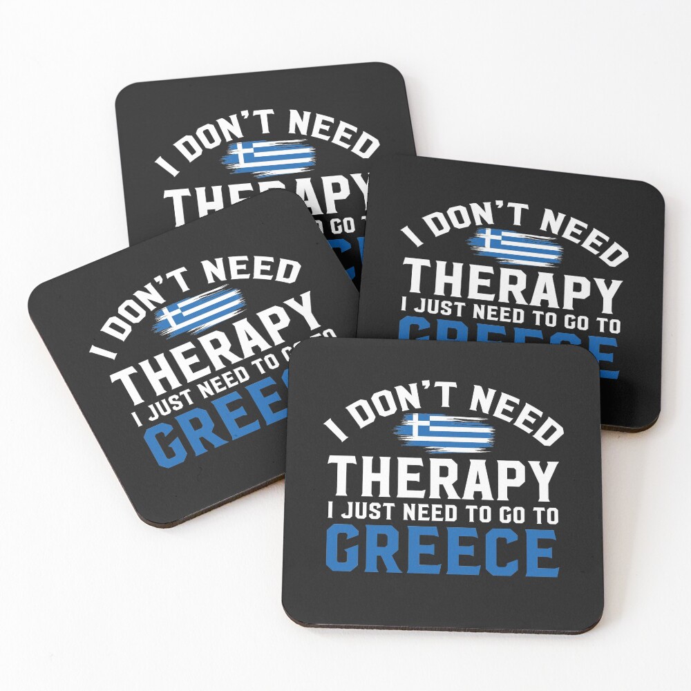I Don't Need Therapy I Just Need to Go to Greece Greek Flag  Apron